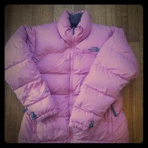 Pink North Face 700 down puffer Coat  m medium